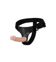 19 cm Belden Bağlamalı İçi Dolu Strapon Penis