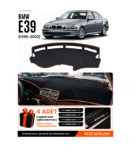 BMW E39 (1995-2003) Uyumlu Torpido Örtüsü Torpido Kılıfı - Siyah Kahverengi