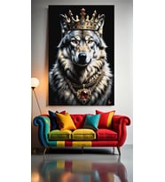 KRAL KURT V1 Ev Duvar Salon Güzellik Salonu Ofis Dükkan Dekarasyon Kanvas Tablo (Çok Renkli)