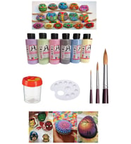 Taş Boyama Seti 6 Pastel Renk Set 1 Paket