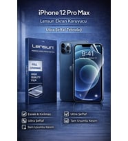 Lensun iPhone 12 Pro Max Ultra Şeffaf Ekran Koruyucu Film