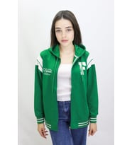 Kız Erkek Çocuk Unisex Kapüşonlu Kolej Ceket  (Yeşil)