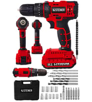 Steiner Alman 58 V 5 Ah Darbeli Lityum Çift Akülü Sjs Metal Şanzıman Şarjlı Vidalama Matkap 24 Pcs Set
