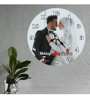 Kişiye Özel Fotoğraflı İsimli Love Duvar Saati