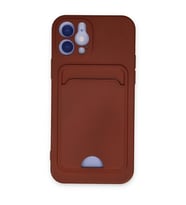 Mey İthalat® iPhone 12 Kılıf Kelvin Kartvizitli Silikon - Bordo
