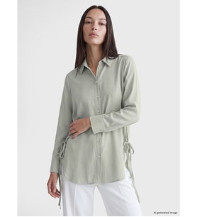 LCW EVERYDAY Yeşil Oversize Modal Karışımlı Kadın Gömlek Tunik