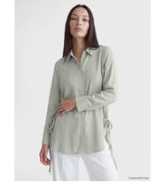 LCW EVERYDAY Yeşil Oversize Modal Karışımlı Kadın Gömlek Tunik