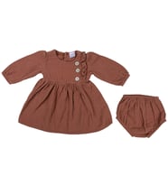 AD23261 Kız Bebek Elbise 3-6/6-9/9-12/18-24 AY (Kiremit)