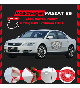Volksvogen Passat B5 Oto Araç Kapı Koruma Fitili 5metre Parlak Kırmızı Renk