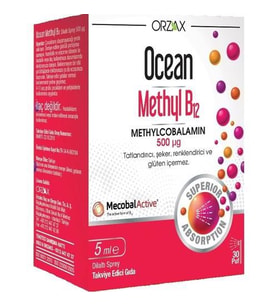 Orzax Ocean Methyl B12 Sprey 500 mcg 5 ml 8697595871980