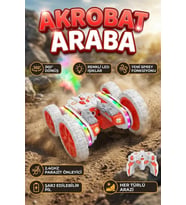 Uzaktan Kumandalı Işıklı Akrobat Araba 360 Derece Takla Atan Duman Püskürten Şarjlı Oyuncak Araba