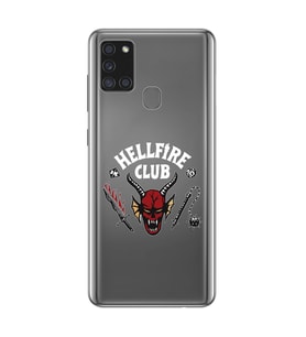 Samsung Galaxy A21S Uyumlu Hellfire Club Tasarımlı Şeffaf Telefon Kılıfı