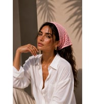 Kadın File Örgü Bandana Yazlık Delikli Triko Saç Bandanası Plaj Uyumlu