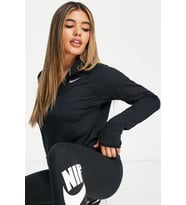 Nike Terma Fit Element 1/2 Zip Running Yarım Fermuarlı Yan Cepli Kadın Koşu Sweatshirt Siyah