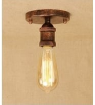 RİOLİGHT RETRO BAKIR ESKİTME TAVAN ARMATÜRÜ (Siyah)