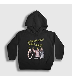 Presmono Unisex Çocuk Siyah Band 5 Seconds Of Summer Kapüşonlu Sweatshirt 78728tt