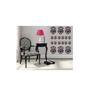 DUVAR ÇIKARTMA STICKER DEKORATİF DUVAR KAĞIDI,SÜS  İKİ ADET SİYAH ÇİÇEKLİ PVC 48X33X0,5CM