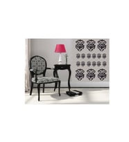 DUVAR ÇIKARTMA STICKER DEKORATİF DUVAR KAĞIDI,SÜS  İKİ ADET SİYAH ÇİÇEKLİ PVC 48X33X0,5CM