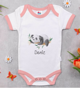 BK Kids Kişiye Özel Pembe Bebek Body Zıbın - Model 158