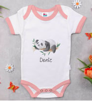 BK Kids Kişiye Özel Pembe Bebek Body Zıbın - Model 158