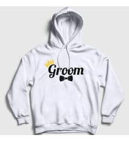 Presmono Unisex Beyaz The Groom Damat Evlilik Düğün Kapüşonlu Sweatshirt 534739tt (Beyaz)