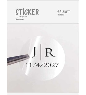 Şeffaf Etiket 48 Adet 3cm Sticker Nişan Nikah Süsü Etiketi