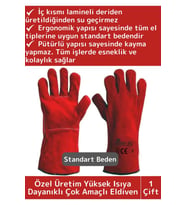 Yanmaz Eldiven Kaynak Yangın Mangal Tamir Su Geçirmez Yüksek Isıya Dayanıklı Çok Amaçlı Eldiven 1 Ad