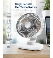 Masaüstü Vantilatör 120° Otomatik Döner Başlık 4 Kademeli Hız Sessiz Mini Fan, Taşınabilir, Uzun Süre Kullanım, Ofis & Ev İçin