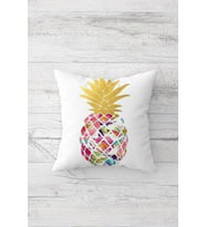 Renkli Ananas Parçaları Çift Tarafı Baskılı Gizli Fermuar Yastık Kılıfı Kırlent Koltuk Yastık Kılıfı (Beyaz)
