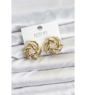Gold Renk Pirinç Keskin Sarmal Model Kadın Küpe