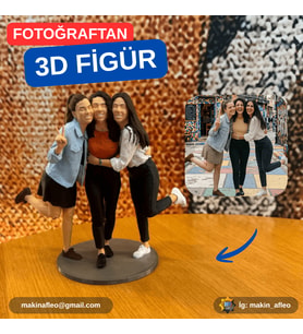 Kişiye Özel 3 Kişilik 3D Figür (25cm)