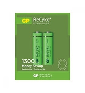 GP RECYKO 1300mAh AA ŞARJLI KALEM PİL 132C133 2Lİ KART (5680)