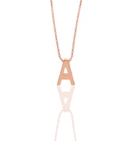 Söğütlü Silver Gümüş rose üç boyutlu minimal  A  harf kolye