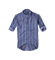 Alaska The Last Frontier Slim Fit Saf Pamuk Kumaş Hakim Yaka Uzun Kol Gömlek-çizgili Koyu Mavi- Çok Renkli S