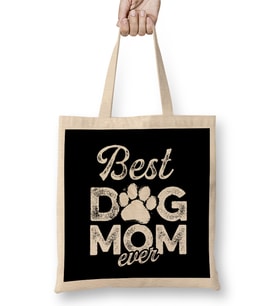 Best Dog Mom Ever 02 Bez Çanta Uzun Saplı