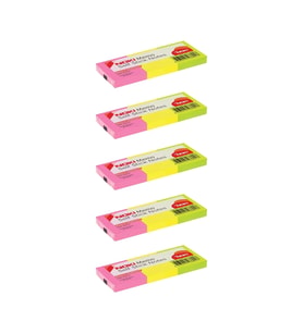 Noki Memo 40x50 Karışık Neon Karışık Renk 3'lü Yapışkanlı Not Kağıdı 5 Adet