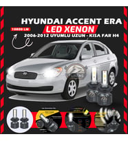 Hyundai Accent Era 2006-2012 Uzun-Kısa Far Uyumlu Şimşek Etkili Led Xenon Premium Series H4