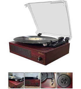 Mtx-303 Nostaljik Pikap Plak Çalar (Şarjlı Bluetooth Aux Hoparlörlü 3 Devir) İğne Dahil