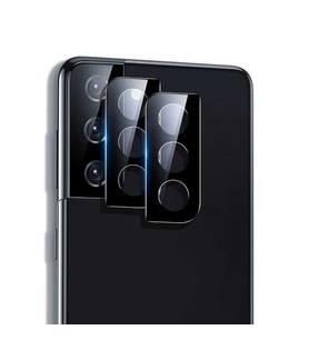 Samsung Galaxy S21 Plus Uyumlu Zore Kamera Lens Koruyucu Cam Filmi (Siyah)
