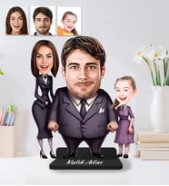 Kişiye Özel Addams Family Tasarımlı 3 kişilik Aile Model Ahşap Biblo-76