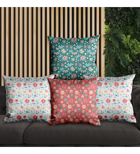 eJOYA Çiçek Tasarımlı 4'lü Yastık İçi Ve Kırlent Kılıfı 45cm 113803