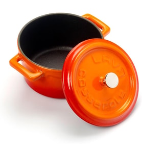Lexroo Metal Döküm Mini Tencere, 10 cm, 0.35 L Hacim, Turuncu
