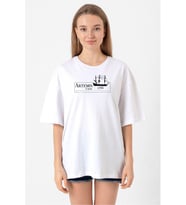 Outlander Artemis Crew Beyaz Kadın Oversize Tshirt