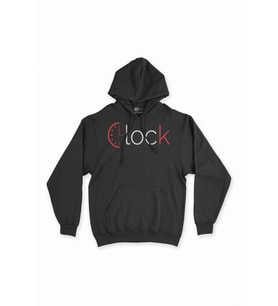 Clock Saat Tasarım Siyah Sweatshirt Hoodie