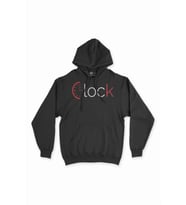 Clock Saat Tasarım Siyah Sweatshirt Hoodie
