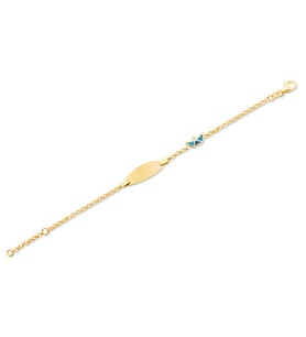 Diamond Line-Gülaylar 14 Ayar Altın Künye Çocuk Bileklik