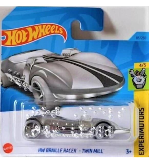 Hot Wheels HW Braille Racer Twin Mill Chromato/Nero - Experimotors 2023 Con Custodia Protettiva KLAS