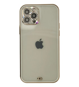 Durukar® iPhone 12 Pro Max Kılıf Liva Taşlı Silikon - Beyaz
