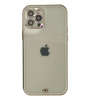 Durukar® iPhone 12 Pro Max Kılıf Liva Taşlı Silikon - Beyaz