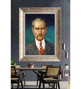 Gümüş Çerçeveli Atatürk Tablo za350